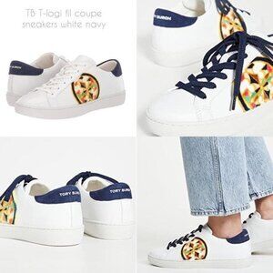 Tory Burch Women's White and Navy Athletic Shoes